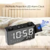 6 pouces portable numérique FM Projection Radio ALARME ALARME 4 Réglage de la luminosité Powers USB Fournitures LED Thermomètre 210804