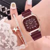 Montres de la mode Square Square Montres Casual Silicone Strap Sport Montre-bracelet pour cadeau Horloge Relogio Feminino