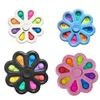 100 adet 2-8 Kabarcık Poppers Çiçek Kurulu Duyusal Fidget Spinners Oyuncak Ayçiçeği Şekli İtme Kabarcıkları Plaka Dekompresyon Oyuncaklar Parmak Parmak