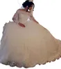 Cascading Ruffles Ball Gown Wedding Dress Long Sleeves Lace Appliques Sequins Bridal Gowns Formal Church Plus Size Vestido De Novia