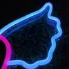Niebo Niebieski Winged Różowy Serce Sign Bar KTV Webcast Tło Dekoracja ścienna LED Neon Light 12 V Super Bright