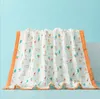 120*150CM Baby Blanket Swaddling Infant Bath Towels Printed Muslin Six-Layer Bamboo Cotton Gauze Towel Wrapped By INS Mix Styles