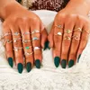 19 Pz / set Fascino Oro Argento Colore Anello da dito Set Vintage Boho Knuckle Party Anelli Gioielli punk Regalo per le donne Ragazza