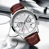 Fasion męskie zegarki skórzane chronograf Waterproof Sport Automatyczne daty Kwarcowa zegarek dla mężczyzn Relogio Masculino3685509