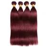 Ishow – tissage de cheveux naturels ondulés de couleur ombrée, Extensions de trame, lots de 3 avec Closure T1B/27 T1B/99J, cheveux lisses, brun gingembre