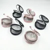 Boîtes d'emballage de cils ronds rondes avec miroir Faux cils Emballage Box 2 paire Boîte à cils en plastique Boîte à cils vides