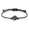 Simple Black Lava Energy Stone Bracelets Adjustable Colorful Waxed Cord Round Ball Lava Stone Healing Bracelets Women Male Lover