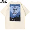 Uomini hip hop streetwear oversize Tshirt Lightning Letter Stampa cardiaca T-shirt HARAJUKU Cotone Estate manica corta T-shirt 210726