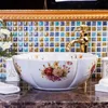 Fleur europe style vintage art lavabo bassin céramique comptoir de lavage bassin lavabo lavabo lavabo bol cuvez-la-vanité