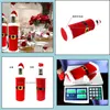 Decoraties Feestelijke Feestartikelen Huis Tuin Chuangda Wijnfles Set Hat Santa Claus Christmas Gift 57 Drop levering 2021 LHCM8