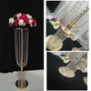 2021 Luxury Tall Acrylic Crystal Wedding Road Lead Props Bröllopsbord Centerpieces Event Party Decor Wedding Aisle Walkway Flower Vase