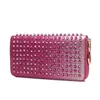 Style Red Bottom Wallets Panelled Spiked Clutch Women Patent Real Leather Mixed Color Rivets bag Clutches Lady Long Purses with Sp200z