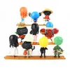 10 sztuk / partia One Piece Action Figury Anime Luffy Zoro Nami Robin Chopper Sanji PVC Brinquedos Collection Figurki Zabawki X0503