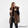 Leopard Hooded Faux Fur Vest Women 2021 New Designed Body Warmer Ladies Luxury Winter Furry Artificial Rabbit Coats Outwear 5XL Y0829
