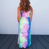 OMSJ Womens Party Summer Tie dye Dress Ladies Maxi Fashion Cocktail Ankle length Casual Plus size Sundress Sleeveless 210517