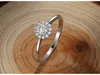 Anelli in argento massiccio 925 per le donne 5mm Anello con zirconi cubici Anello in oro bianco con cinturino per fidanzamento da sposa J-358