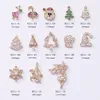 10 adet Zirkon Dekorasyon Noel Baba Kar Elk Nail Art Kristaller S Aksesuarları Rhinestone Noel Tırnak Takılar