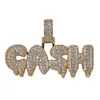 TOPGRILLZ CASH Necklace&Pendant Gold Silver Color Iced Out Cubic Zircon Bling Jewelry Necklaces Gifts X0509