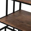 Amerikaanse voorraad TOPMAX Bijgewerkte industriële moderne 5-tier bakkers rackcontainers, vrijstaande bar wijnrek tafel met glaskeuzeschakelaars, metalen boekenplank en A17