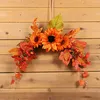 Decorative Flowers & Wreaths Autumn Simulation Sunflower Pumpkin Garland Door Wreath For Wedding Thanksgiving Christmas Home Part