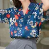Daisy Printing Short Sleeve Tops Blouse Women Summer Beach Style Turn Down Collar Button Linen Casual Loose Female Shirts 210515