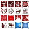 Santa Claus Christmas Pillow Case Printed Pillowcover Plush Throw Cushion Cover Home Decoration Supplies 20 Designs BT1169