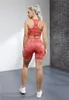 Vrouwen adapteren camo naadloze hoge taille booty gym s training fitness geribbelde getailleerde running korte atletische kleding