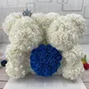25CM Love Heart Rose couple Bear Artificial Flowers Soap Foam Rose Flower Panda Christmas Gifts for Women Valentine's Day Gift Best quality