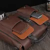 Leder-Aktentasche, Laptop-Kuriertasche für Damen und Herren, Büro, Schule, College, Umhängetasche für Geschäftsreisen, Pendler, Laptops, Schutz