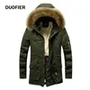 Men's Winter Parkas Fur Collar Long Jacket Thick Winter Outdoor Jacket Mens Warm Cotton Coat Hooded Windproof Outwear Jacket 210603