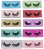 10-18mm 3D-fransar Fuax Mink Ögonfransar Multilayer Natural Curl Fluffy False Eyelash Soft Cruelty Free Lashes Full Strips Fake Eye Lash Extension Makeup Tool