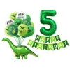 Dinosaure Latex Ballons Vert Joyeux Anniversaire Bannières Nombre Boules Période Jurassique Thème Enfants Garçon Fête Décoration 220225