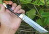 Promotion Damascus Survival Couteau droit VG10-Damascus Steel Tanto Point Blade Full Tang Ebony + Poignée en laiton avec gaine en bois