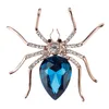 Szpilki, Broszki Wysokiej Jakości Crystal Spider Broszka Szpilki w czerwonym niebieskim Kolorami Kobiety Punk Insect Dekolt Odzież Halloween Prezent Biżuteria Urok