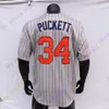 Vintage Jersey Kirby Puckett 1991 WS Baseball Hall Of Fame Patch 1969 1987 كريم مقلمة كحلي رمادي كوبرز تاون