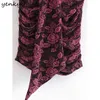 Romantic Floral Rose Draped Mini Skirt Women Back Zipper High Waist Sexy Fashion Summer Pencil Jupe Femme 210430