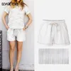 Plus Size Running Gym Sports Women Shorts Wide Leg Drawstring Elastic Waist Lace up Short Summer Solid Loose Bottoms 6XL 210625