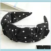 Инструменты ProductsMaller DOTS Print Head Band широко для женщин боевики для волос Совместные плиссированные ткани для волос Дамы головы головы для волос головы головы 1 d