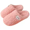 L Hot Women Warm Plush Slippers 2021 Winter Home Floor Shoes Lovers Indoor Slipper Solid Color Female Male Soft Fur Slides Y0804
