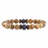 Diffuseur d'huile Lava Rock Bead Strand Bracelet 8mm agate bois perles bracelets pour femmes hommes bijoux de mode volonté et sable