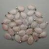 natural stone Hexagonal pillar heart cross waterdrop shape charms Rose Quartz pendants for jewelry making diy necklace earrings