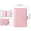 A6 PU Läder Notebook Notepads Cover Refillable 6 Ring Binder Loose Leaf Personal Organizer Blå Gul Lila Rosa XBJK2105