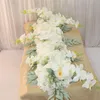 Decorative Flowers & Wreaths 1M Orchid Hydrangea Table Flower Banquet Artificial Runner Party Event Home Wedding Decoration Row Supplies