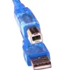 Type A Male to Type B Male High Speed Transparent Blue USB 2.0 Printer Cable for Printer 1.5M 3M 5M 10M