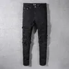 Mens Designer Jeans nödställda rippade cyklist Slim Fit Motorcykel denim för män s högsta kvalitet mode jean mans byxor häll hommes