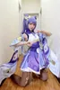 ゲームGenshin Impact Keqing Cosplay Costumes Genshin Ke Qing Impact Halloween Cos Shoes Keqing Ponytails Mixed Purple Cosplay Wig Y0903