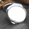 50 stks DIY Make-up Spiegels Ijzer 2 Gezicht Sublimatie Blanco Geplateerd Aluminium Blad Girl Gift Cosmetische Compacte Spiegel Draagbare Decoratie