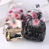 Cute unicorn school bag European and American fashion trend sequin series plush pompom backpack X0529