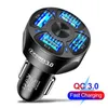 3A QC3.0 4 USB fast charge car chargers one for four mobile phone charger Adapter