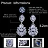 Lustre élégant AAA + zircon cubique Long grand cristal mariée balancent boucle d'oreille pour bijoux de mariage CZ202 210714